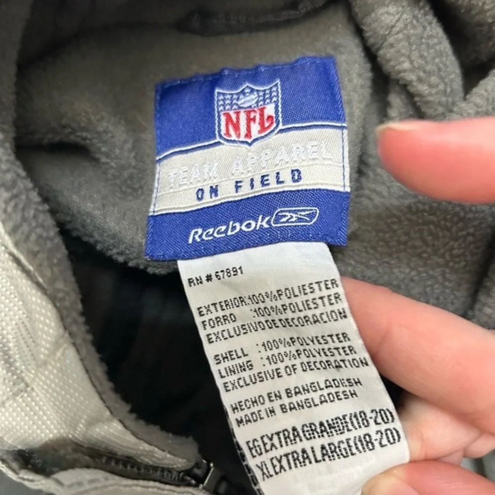 🔥🏈 Vintage DENVER BRONCOS NFL Reebok Fleece‎ Lined Hooded Performance Jacket